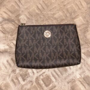Michael Kors Tan Monogram Zip Pouch